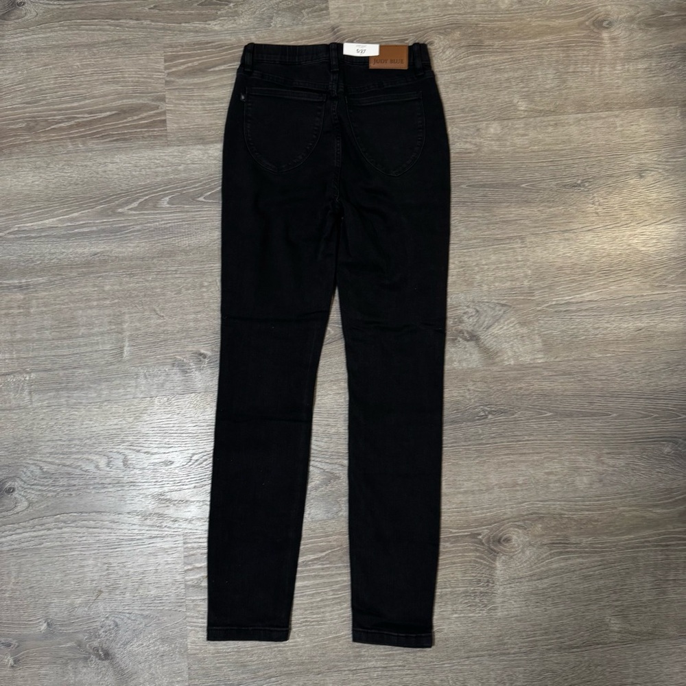 NEW JUDY BLUE pull on skinny jeans in black 5/27 high rise - Picture 4 of 11